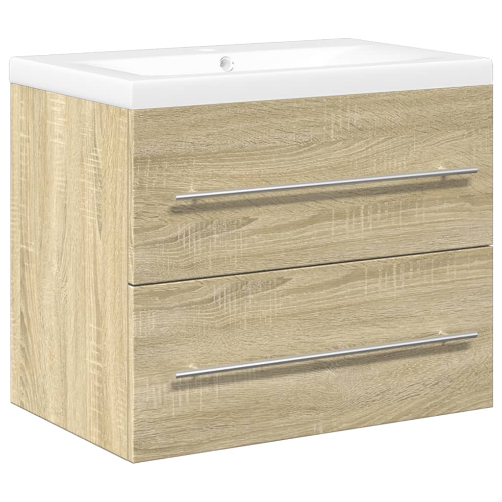 2 Piece Bathroom Furniture Set Sonoma Oak Particleboard