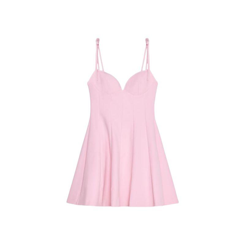 

Summer New Product Women s Clothes Heart-Shaped Collar Sleeveless Short Flowers Print Poplin French Dress 3152346 Pink L