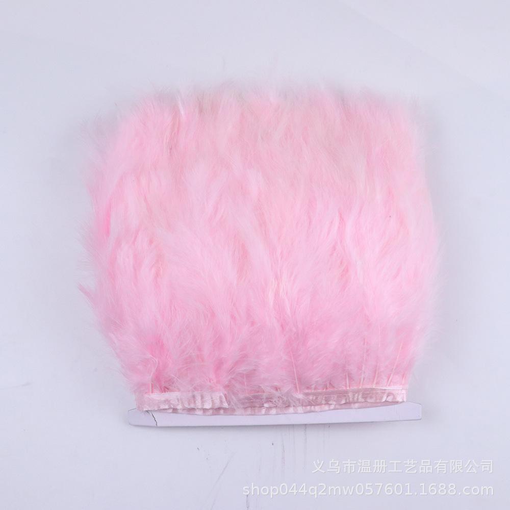 10-15Cm Pointed Tail Flannel Edge Wedding Home Arrangement Turkey Feather Cloth Belt Diy Dress Skirt Accessories
