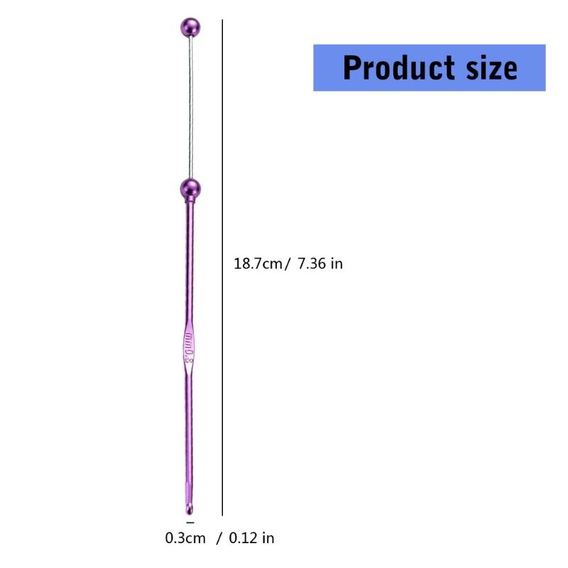 5 Pcs Beads Crochet Hook Set Metal Crochet Needle Handmade Knitting Needle Handmade Crochet Needle for Craft Project