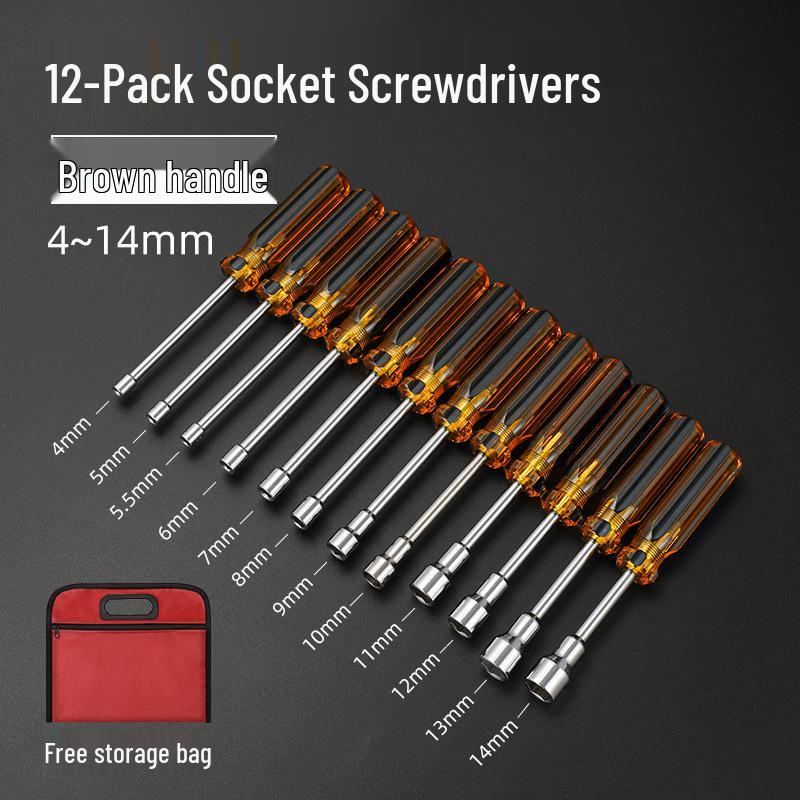 Hardened Hex Socket Screwdriver Wrench Set 4-14mm