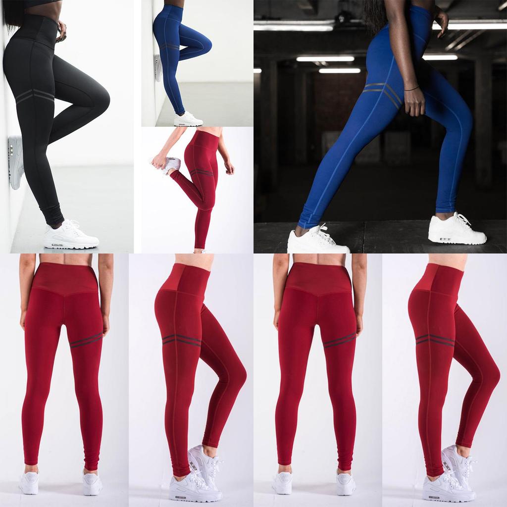 Women High Waist Yoga Fitness Leggings Pants With Stretchable Fabric For Comfortable Gym And Running Performance