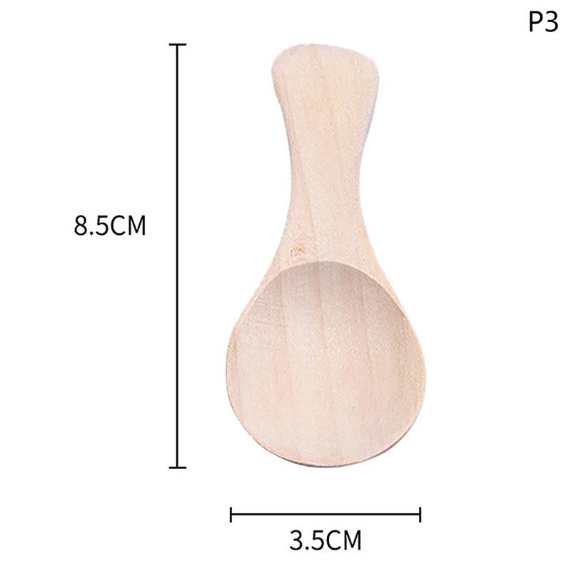 1Pc Short Handle Small Wooden Spoons Tea Honey Coffee Kitchen Spice Condiment Salt Sugar Durable Mini Baby Spoon Accessories