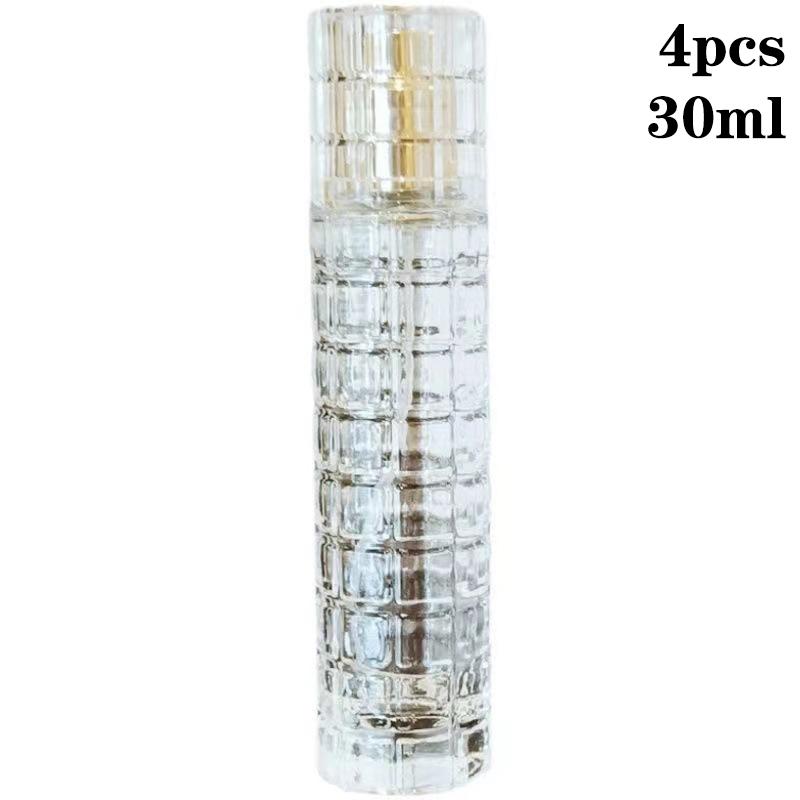 4Pcs 30Ml Glass Thick Bottom Cylinder Spray Perfume Bottle Empty Cosmetic Container Travel Portable Perfume Atomizer Bottle B