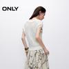 ONLY Women's Hollow Out Cable Knit V-Neck Short Sleeve Sweater