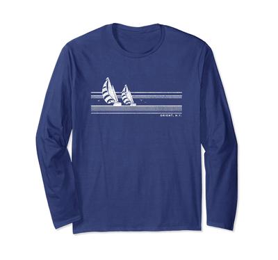 Orient NY Vintage Sailing 70s Nautical Yacht Long Sleeve T-Shirt