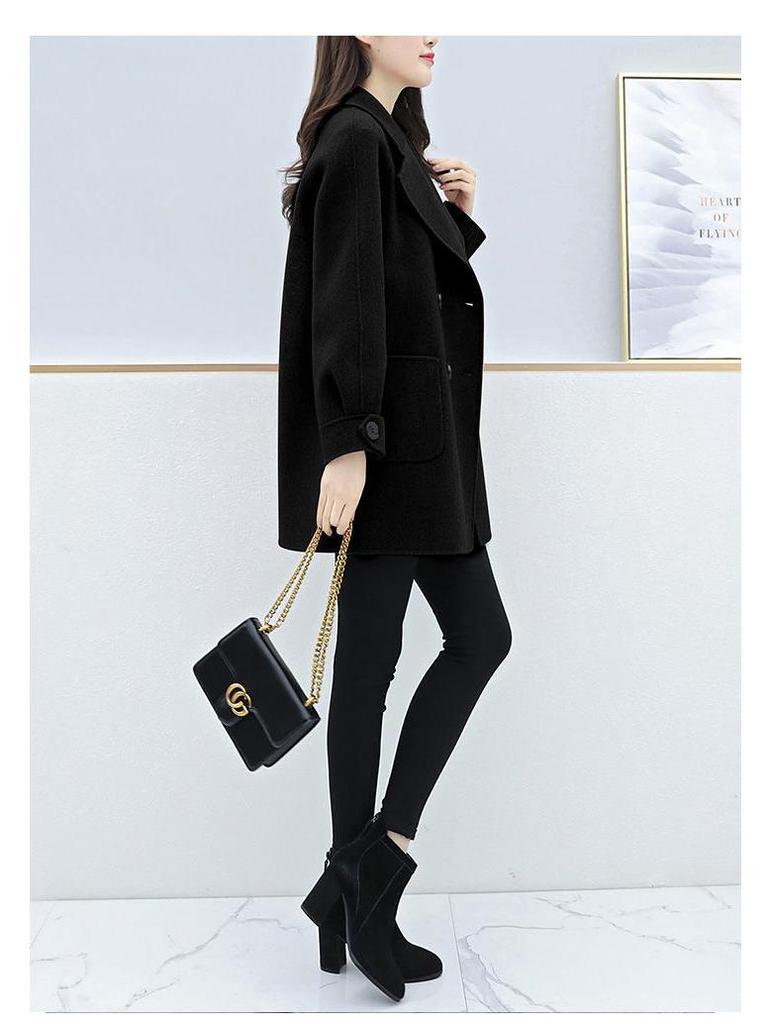 2024 Autumn/Winter Plus Size Slimming Wool Coat for Petite Women