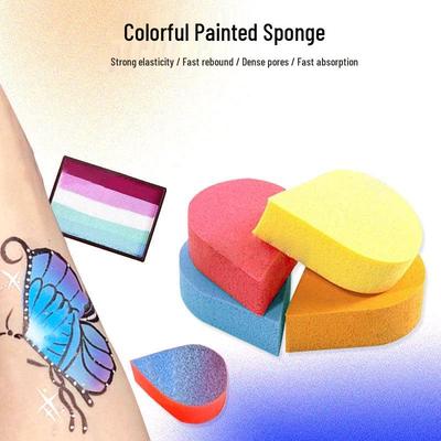 Children's DIY Face and Color Sponge Painting Kit - Water Drop & Petal Shapes