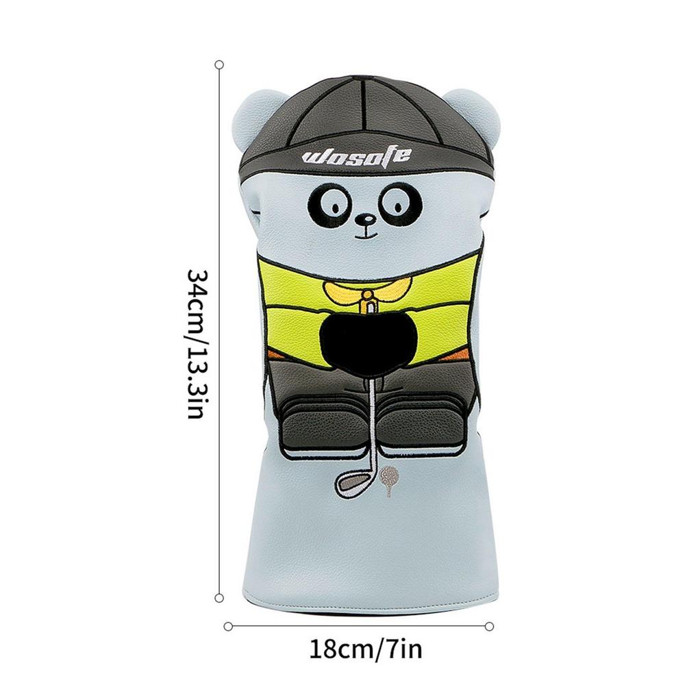 Cute Golf Headcover Golf Club Head Cover For Driver Fairway Hybrid Putter PU Leather Protector Wood Covers Golf Accessories