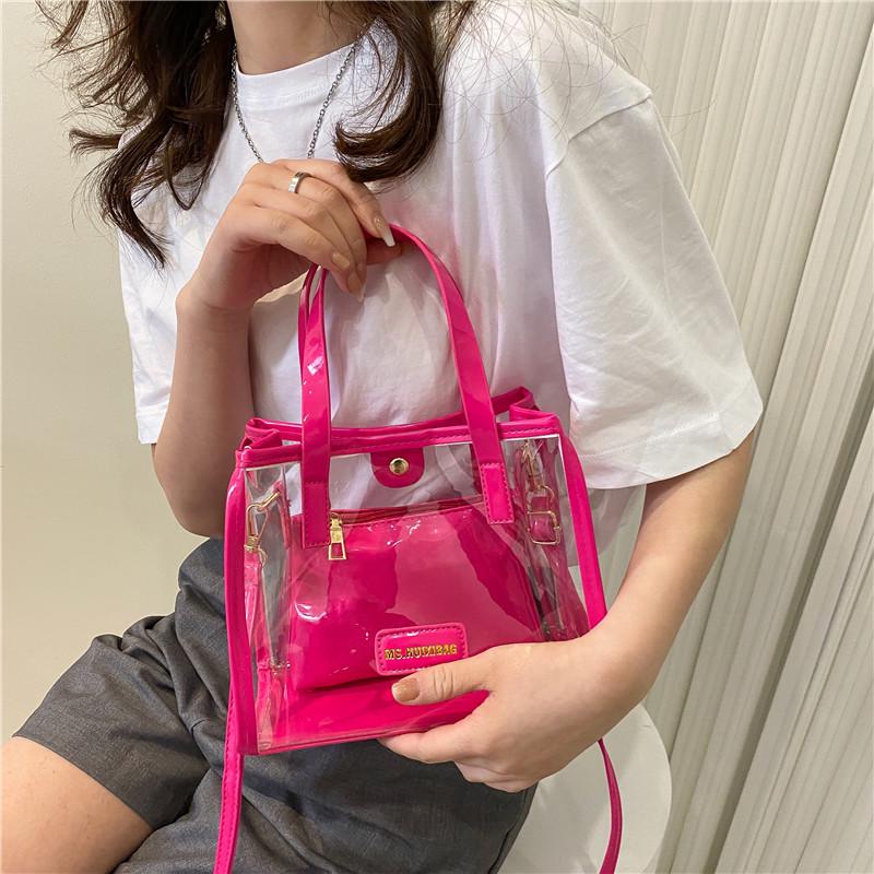 Women's Large Capacity Transparent Jelly Bag for Beach Vacation