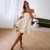 Elegant One-Shoulder Princess Dress - Solid Color, Celebrity Style with Sexy Tube Top and Princess Sleeves