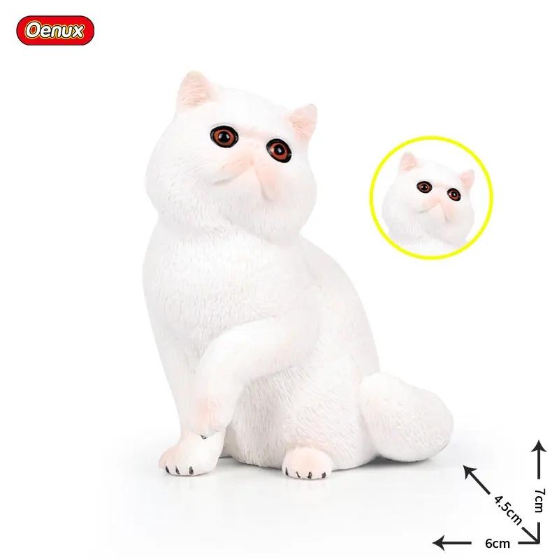 Oenux Kitty Dog Animals Model Action Figure Siamese Husky Pug Rottweiler Puppy Figurines PVC Cute Collection Toy Kids Gift