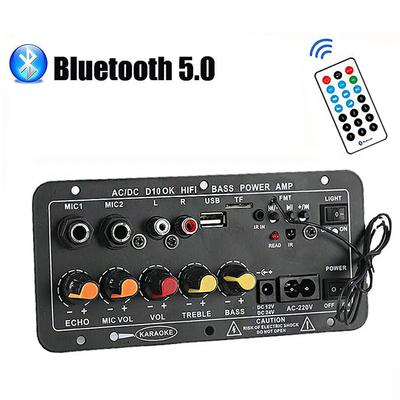 110V 220V 12V Digitales BT-Verstärkerboard Subwoofer Duales Mikrofon Karaoke-Verstärker Lautsprecher Heimkino DIY Wiederaufladbare Version