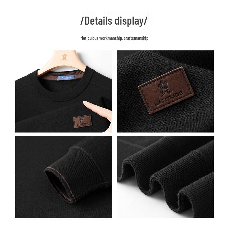 MONTAGUT Men's Winter Round Neck Cashmere Blend Knit Sweater