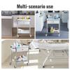Medical Cart, 2 Layers Stainless Steel Cart 220 lbs Weight Capacity, Lab Utility Cart with 360° Silent Wheels and a Drawer for Lab, Clinic, Kitchen,