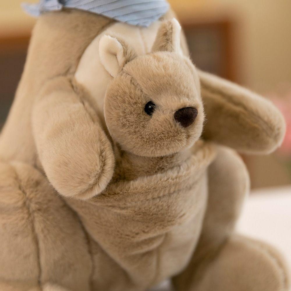 PP Cotton Mother and Son Kangaroos Plush Toy Kangaroo Soft Kids Stuffed Toy  Kids Playing Supplies