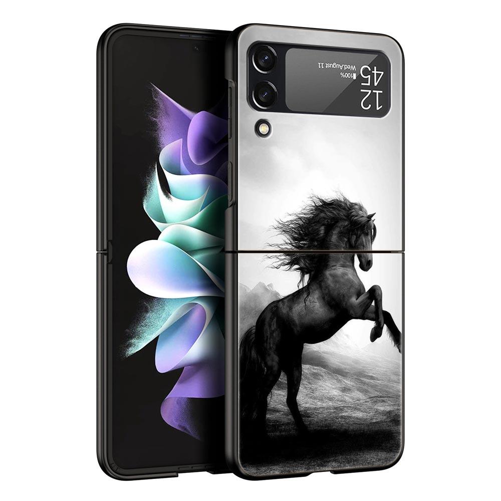 Galloping Horse Girl Drawing Case for Samsung Z Flip 3 4 5 Folding Mobile Shell For Samsung Z Flip3 Flip4 Flip5 PC Hard Cover