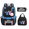Stitch Cartoon Print School Backpack Lunch Bag Pencil Case Set for Kids Students Lilo & Stitch Shoulder Bag