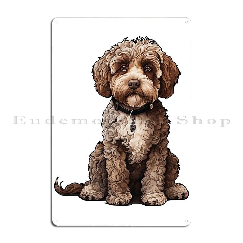 Lagotto Romagnolo Portrait Metal Sign Rusty Plaques Club Bar Wall Plaque Tin Sign Poster