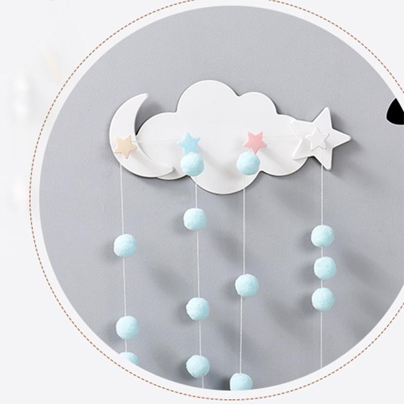 Cloud Wall Key Holder Strong Stickiness Wall Mounted Cute Shape Traceless Bedroom Coat Hook for