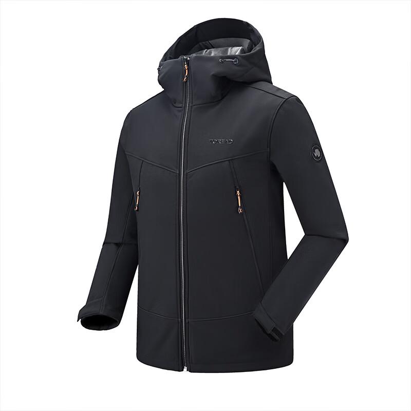 Toread Men's Hooded Water-Repellent Fleece-Lined Softshell Jacket