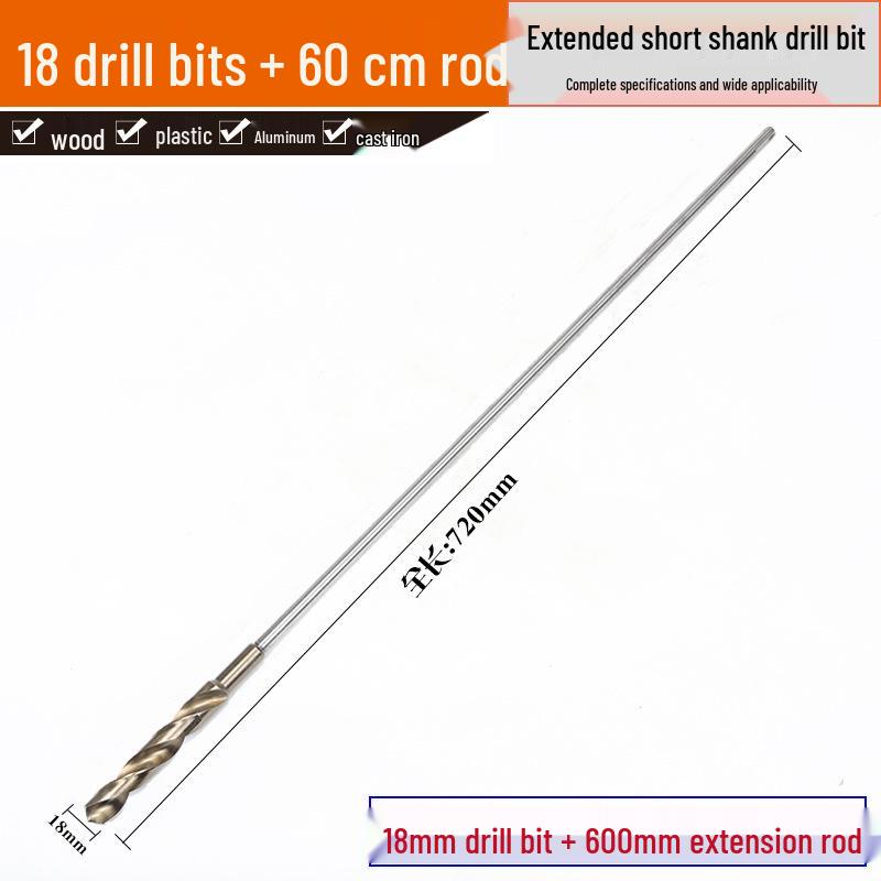 1-Meter Extra Long Twist Drill Bit with Small Shank for Deep Hole Woodworking and Tree Drilling