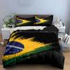 Brazilian flag brush strokes. Bedding sets Duvet cover sets Duvet covers Pillowcases(1*Duvet Cover 2*Pillowcases without duvet insert)