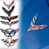 3D ABS Car Emblem For Chevrolet Corvette C5 C6 C7 C8 Rear Trunk Front Hood Sticker Replacement Badge Exterior Decoration