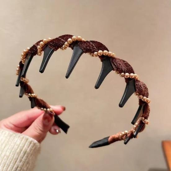 Women Headband Sparkling Rhinestones Decor Anti-slip Teeth Hair Hoop Versatile