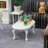 1:12 European Retro Oval Dollhouse Coffee Table Model
