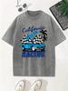 California Speed  Racing Prints Washed TShirt Women Cotton Oversized Tops Casual ONeck Distressed T Shirt Summer Clothes