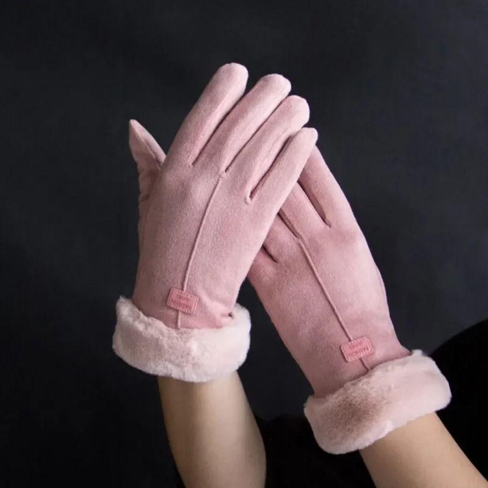 Keep Warm Full Finger Mittens Furry Winter Thermal Gloves Warm Cycling Gloves  Outdoor Sport