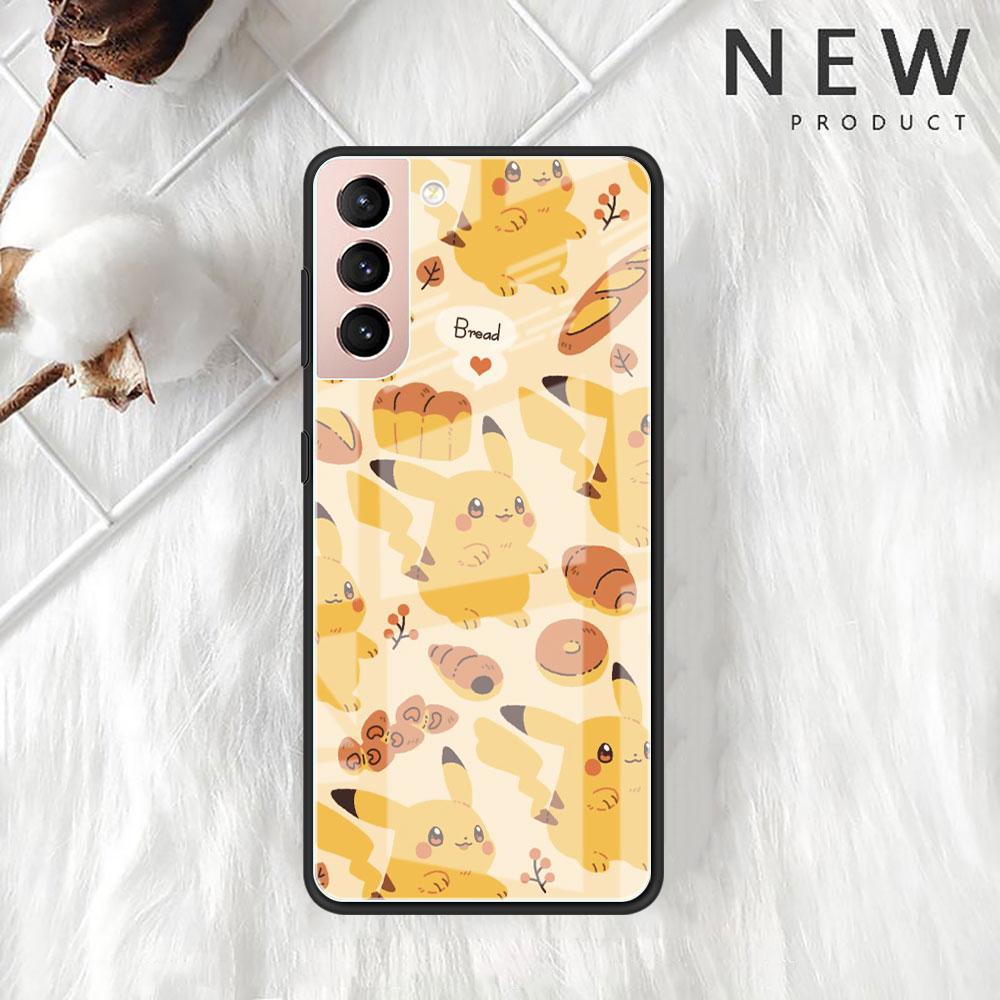 Pokemon Glass Case For Samsung Galaxy S22 S20 FE S21 Plus Phone Cover S10 5G S9 Note 20 Ultra 10 Lite Shell