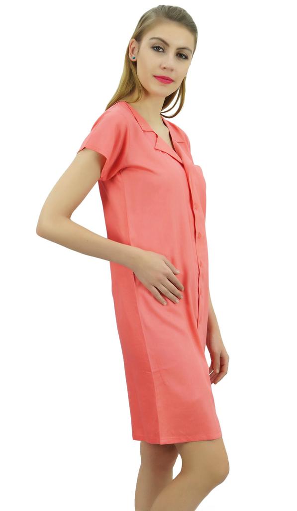 Bimba Womens Aqua Blue Long Shirt Getting Ready Buttondown Night