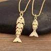 AIBEF S/M/L 3 Design Exquisite Lifelike Goldfish Necklace  Red Zircon Copper Jewelry Party For Women Men Accessories Gift