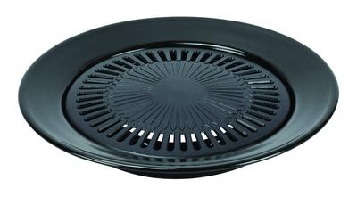 Pearl Metal 32cm Round Barbecue Grill with Fluororesin Coating, for Use with Portable Gas Stoves (HB-6316)