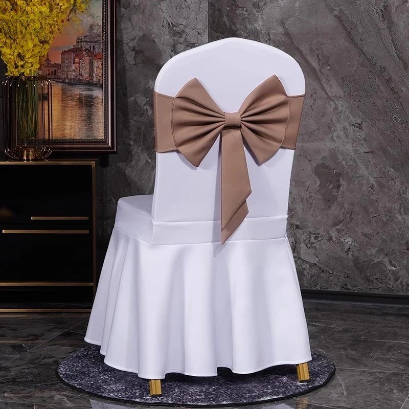 Spandex High Quality Chair Sash Fit All Chairs With Decorative Ready Made Bow Tie Knot Ideal for Wedding and Event Decoration