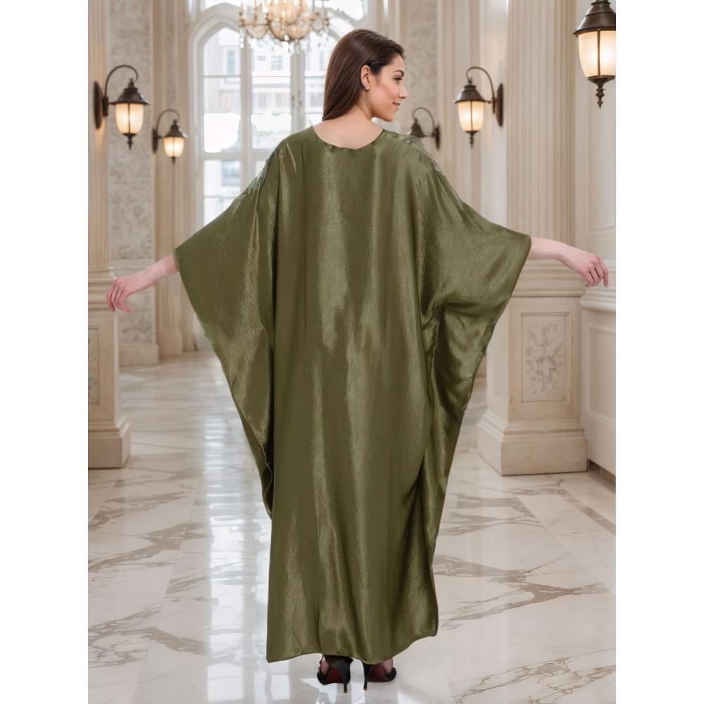 Gold Luxury Beach Dress Woven Holiday Robe Loose Plus Size Turkish Kaftan Dress