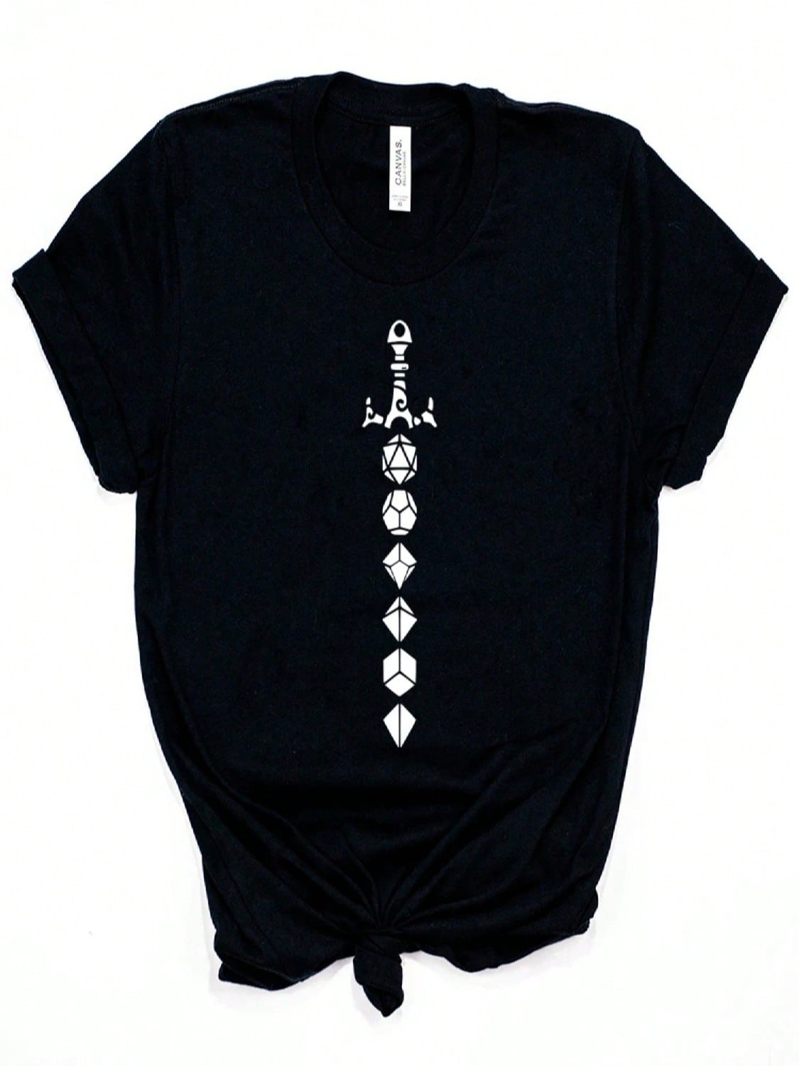 2025 DnD Sword Shirt Funny DnD Dice Set T-Shirt RPG Gaming Shirts Unisex D&D DM Gamer Tee Vintage Aesthetic Tshirt Gift For Fans S разноцветный