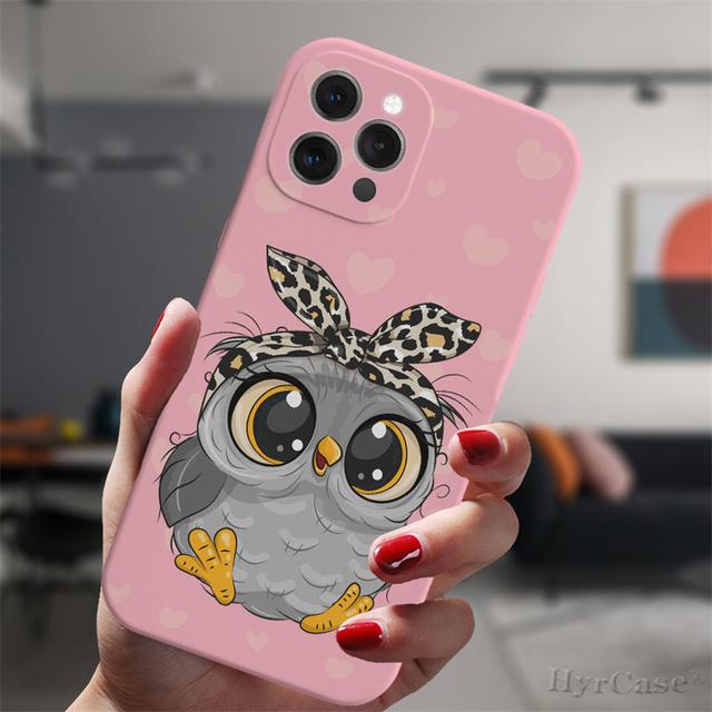 Für iPhone 13 12 Mini 11 14 Pro Max 14plus 13promax Schutzhülle Cartoon Mädchen Geschenke süße Eule Liebhaber Süßigkeiten Silikonhülle