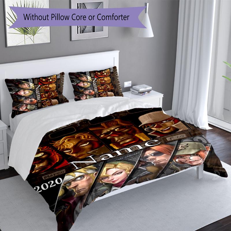 3pcs Custom Name Metal Slug Set,Includes 1 Duvet Cover and 2 Pillowcases,All-season Bedroom Decor