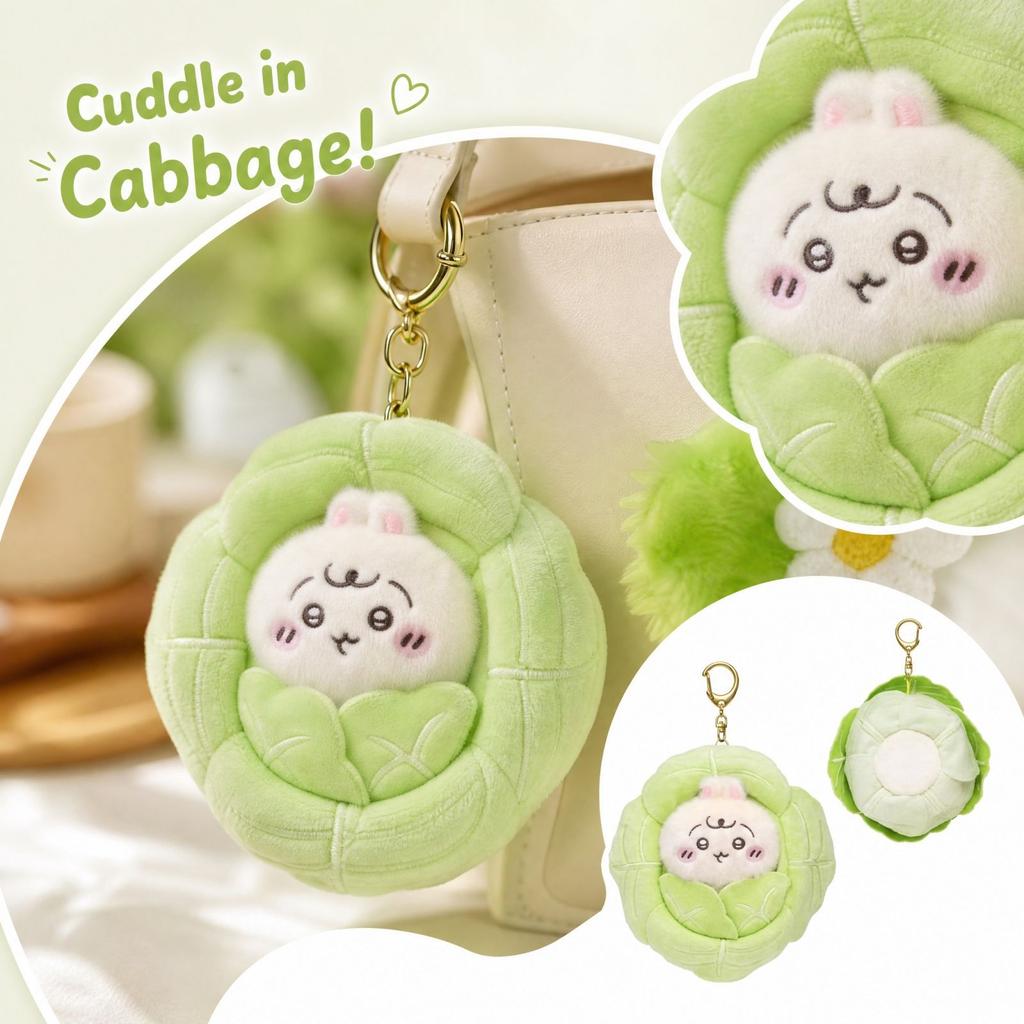 Cute Plush Bag Charm Keychain, Soft Stuffed Animal Pendant for Backpack Purse, Adorable Plush Toy Gift