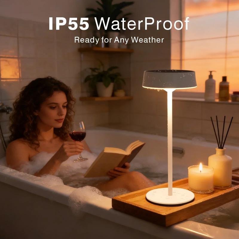 Bright Solar Table Lamp with Dual Charging 3 Color Modes, Waterproof Practical Night Light for Bedroom, Camping Home Decoration