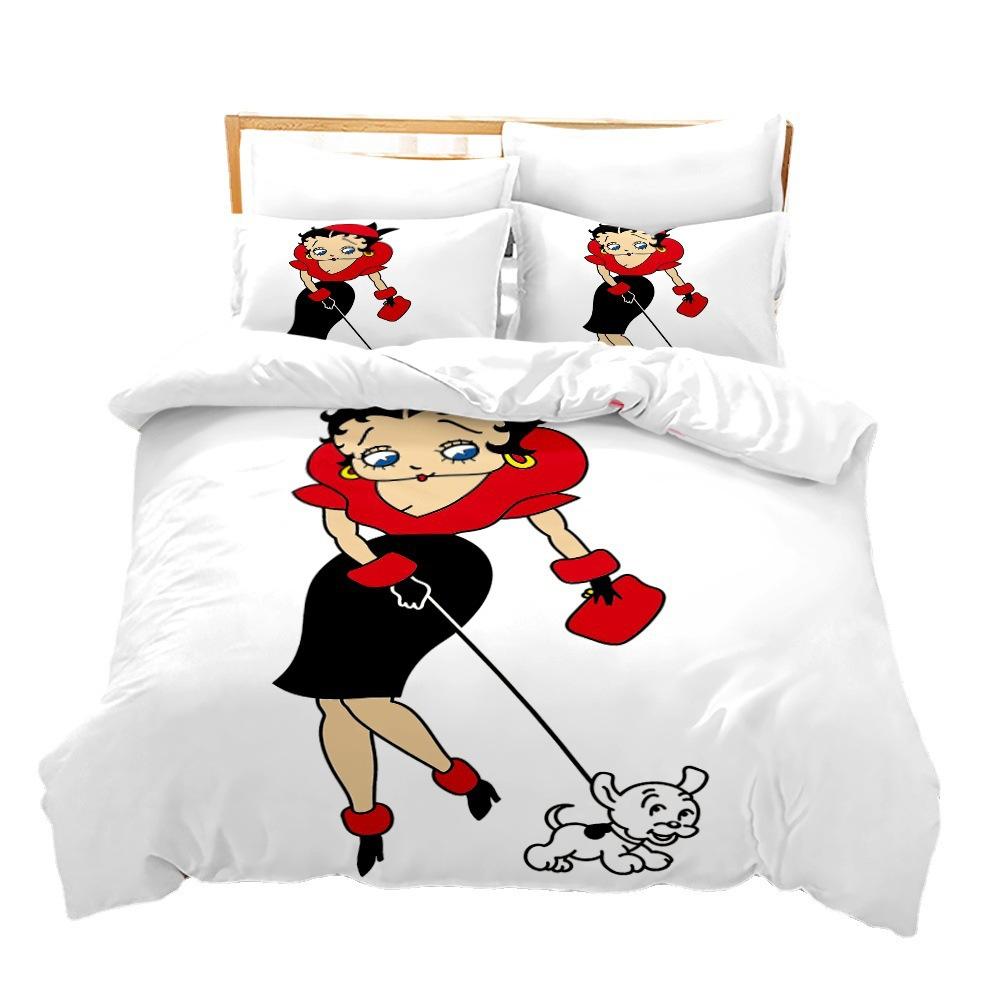 3D Three-Piece Betty Boop Quilt Cover Digital Printing