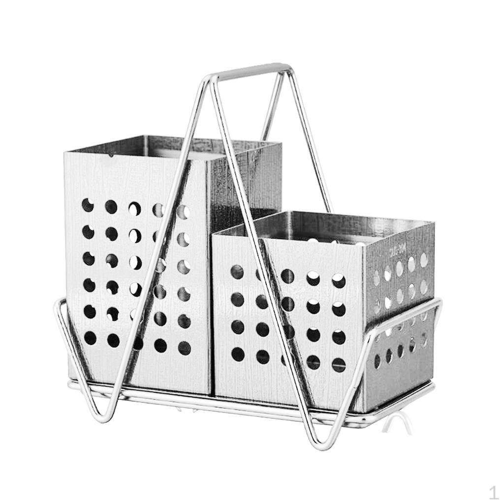 1pc Stainless Steel Cutlery Holder Drainer Storage Chopsticks Organizer Rack