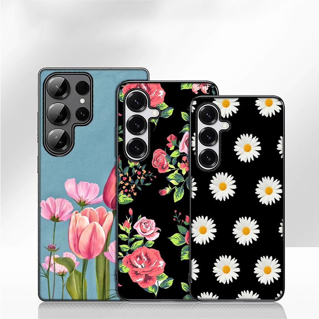Sunflower Flower Painted Yellow Phone Case for Samsung Galaxy S25 S23 S22 S24 FE Ultra Plus A56 A05 A06 A15 A16 A57 S7 Edge