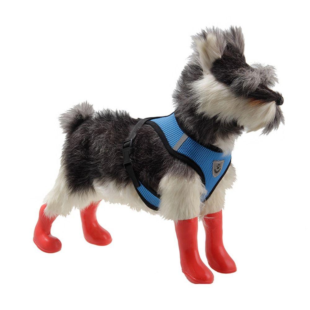 4Pcs Stretchy Pet Dog Shoes Non Slip Foot Cover Easy To Wear Dog Rain Boots Running