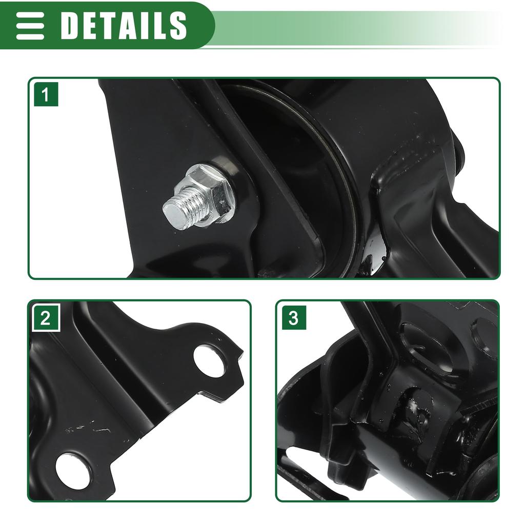 Motoforti Engine Motor Mount/Transmission Mount for Dodge Caliber 1.8L, 2.0L, and 2.4L (2007-2012), Part Number 68149266AA, Black