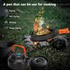 Outdoor Camping Cookware Set Portable Utensil Kit 4-Person Pan Kettle with Plate for Backpacking Hiking
