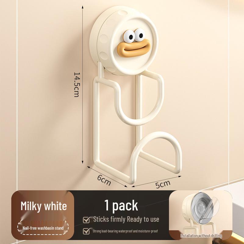 Cartoon Suction Cup No-Drill Bathroom Basin Rack & Multi-Functional Hook